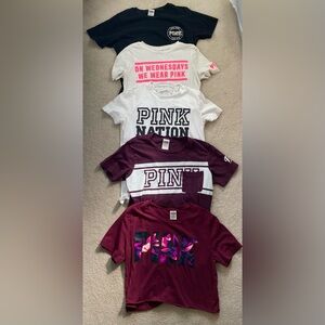Lot of 5 VS PINK Short Sleeve Tees